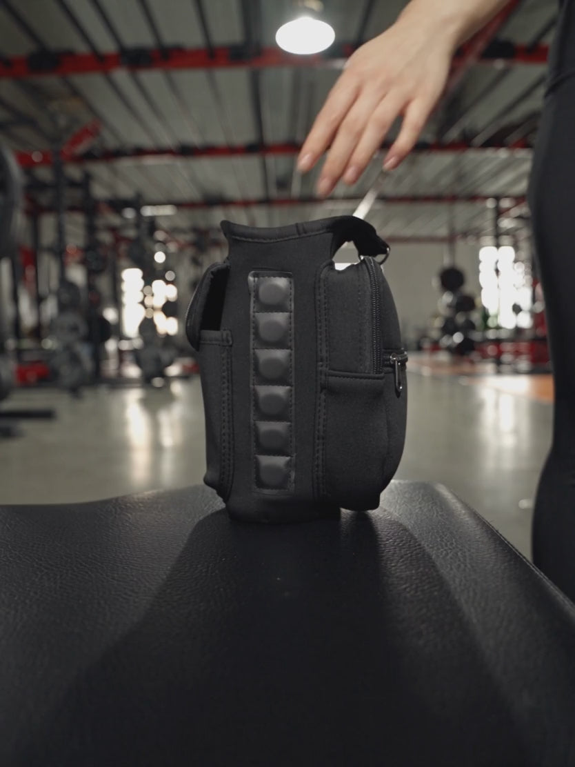 Magnetic Water Bottle Holder Gym Water Bottle Carrier Bag W/ Phone Pocket Handle Shoulder Strap 6 Built-In Magnets Water Bottle